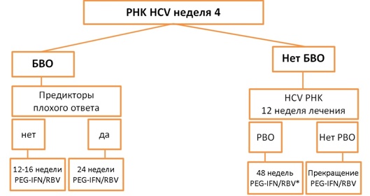 Рекомендации по терапии генотипов 2 и 3 HCV. Определение РНК HCV чувствительным методом